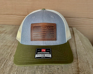 3Arrow Flag Leather Patch Hat - 2 NEW COLORS