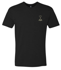 Men's Basic Tee- Arrows on chest, small flag w/arrows on back. 3 colors available