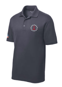 Mens Polo - Steel Gray with Arrows and Stars